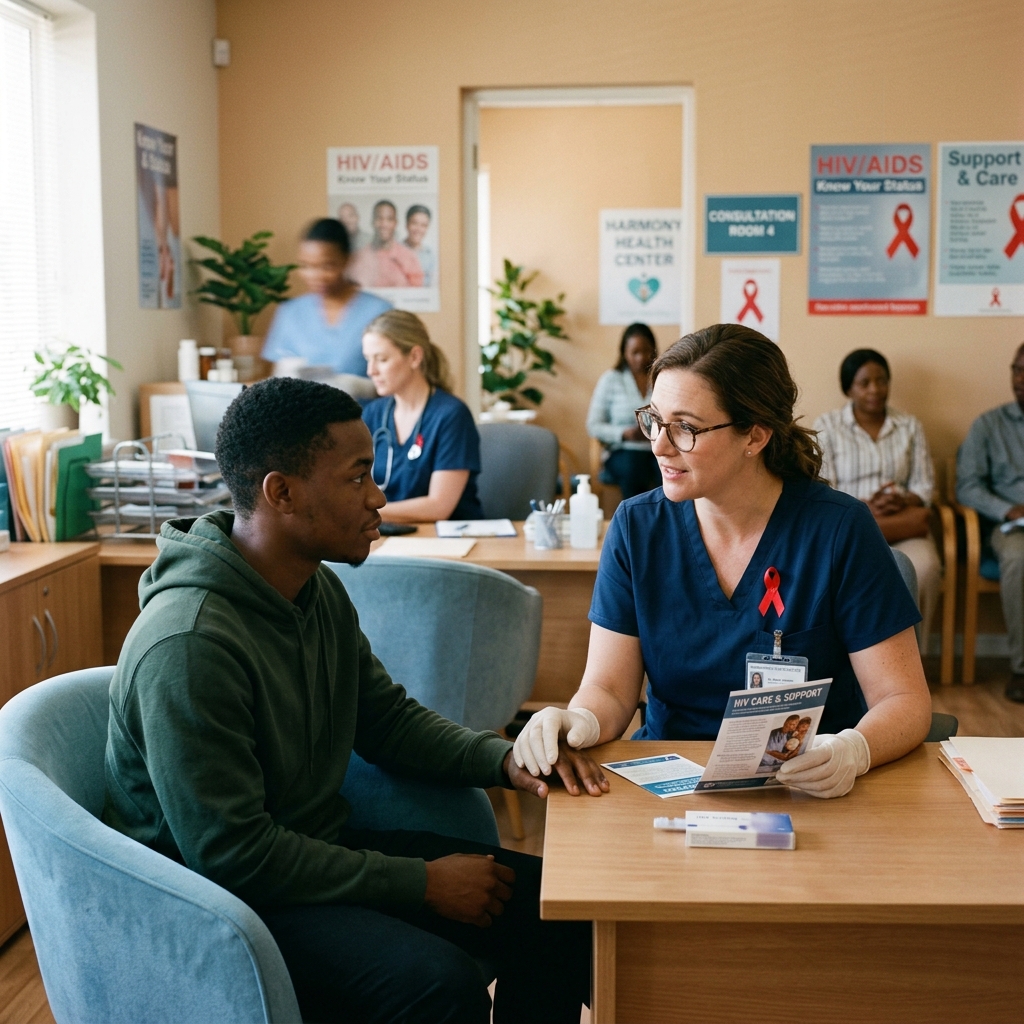 Healthcare workers providing HIV/AIDS support